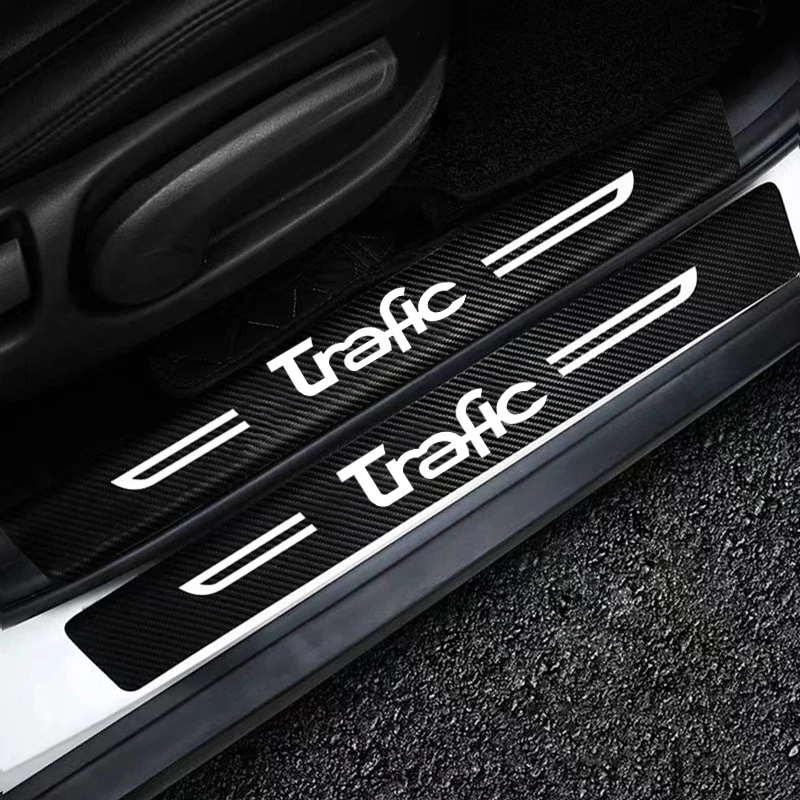 Car Door Threshold Anti Scratch Decals Film Doorsill Trim Stickers For Renault Trafic Logo Trunk Bumper Guard Strip Accessories