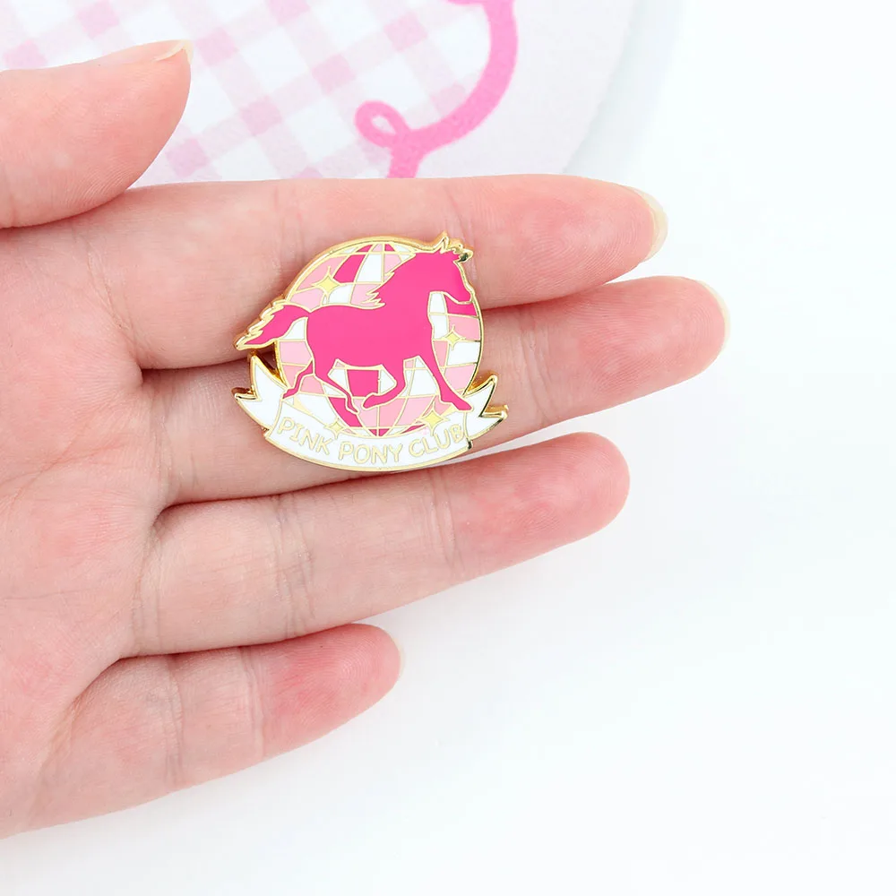 Pink Pony Club Disco Ball Enamel Pin Chappell Roan Music Badge Creative Jewelry Fans Collection Souvenirs