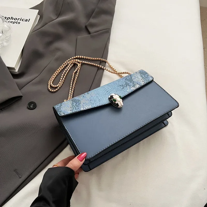 العصرية نمط التمساح طبقة مزدوجة غطاء الوجه Crossbody حقيبة مربعة صغيرة المرأة المألوف سلسلة حزام حقيبة يد