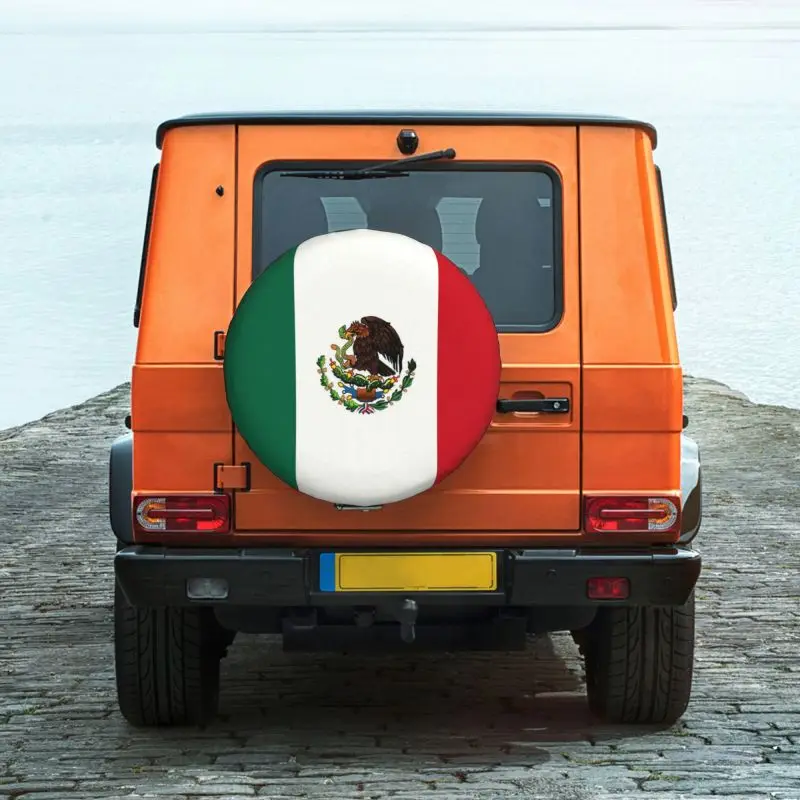 Mexico Flag Tire Cover 4WD 4x4 RV Spare Wheel Protector for Toyota Land Cruiser Prado 14\