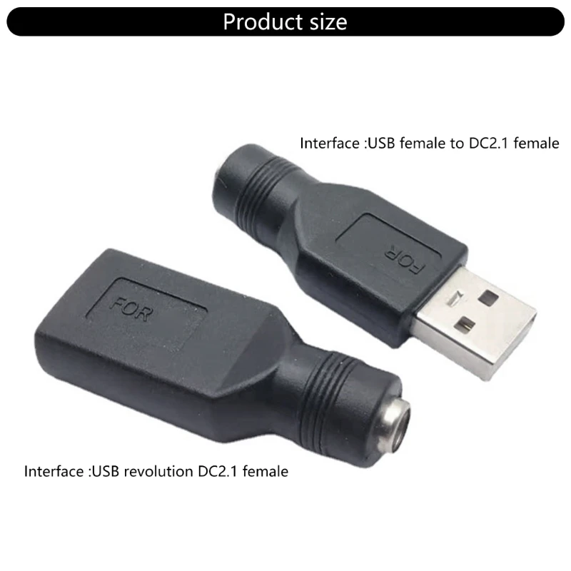 طرف محول إمداد الطاقة الأساسي للكمبيوتر المحمول USB محمول إلى DC5.5x2.1 محول موصل لجهاز توجيه مروحة مكبرات الصوت