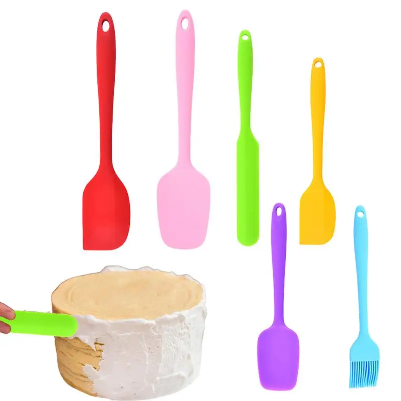 

Silicone Spatula Set 6PCS/Set Heat Resistant Silicone Baking Spoons Spatulas Basting Pastry Brushes Silicone Pastry Baking Bbq