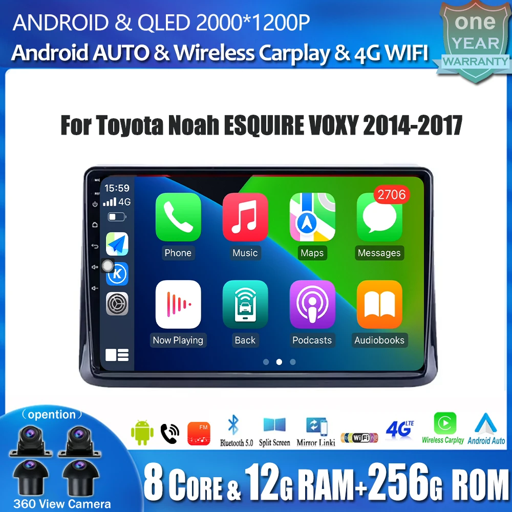 

Android 14 For Toyota Noah ESQUIRE VOXY 2014-2017 10.1"Car Radio Multimedia Video Player Auto Wireless Carplay 4G Lte DSP Tools