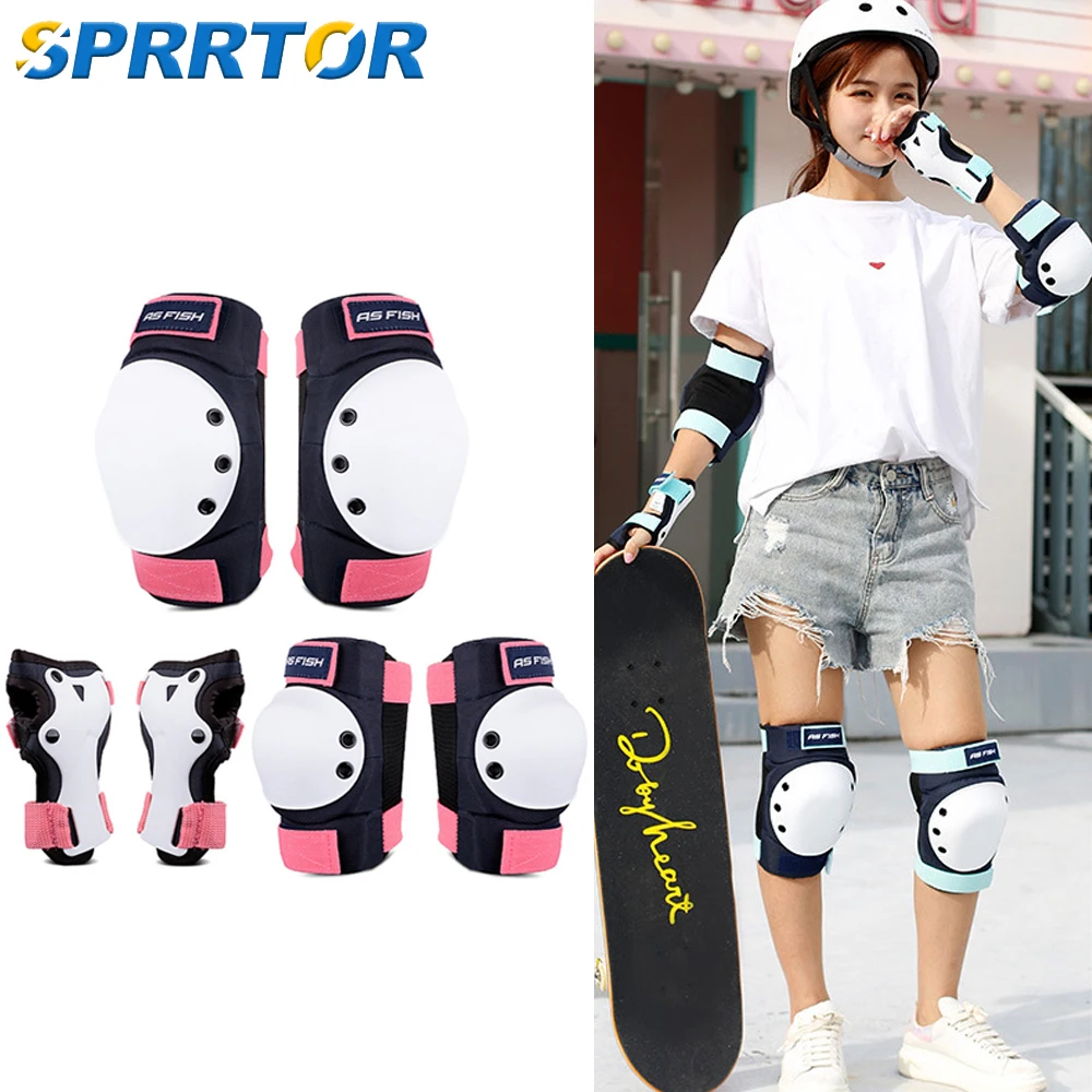 Adult/Child Knee Pads Elbow Pads and Wrist Guards Full Protective Gear for Skateboarding Skate Inline Riding Beginner Scooter