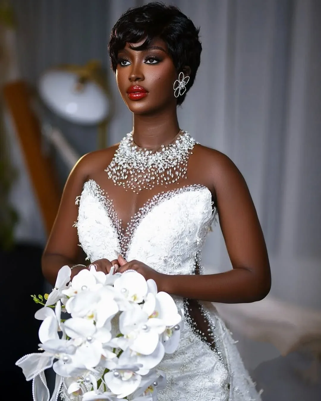 Customized Strapless Mermaid Wedding Dresses 2025 Sweetheart Bridal Gowns African Black Women Bride Dress Vestido De Novia