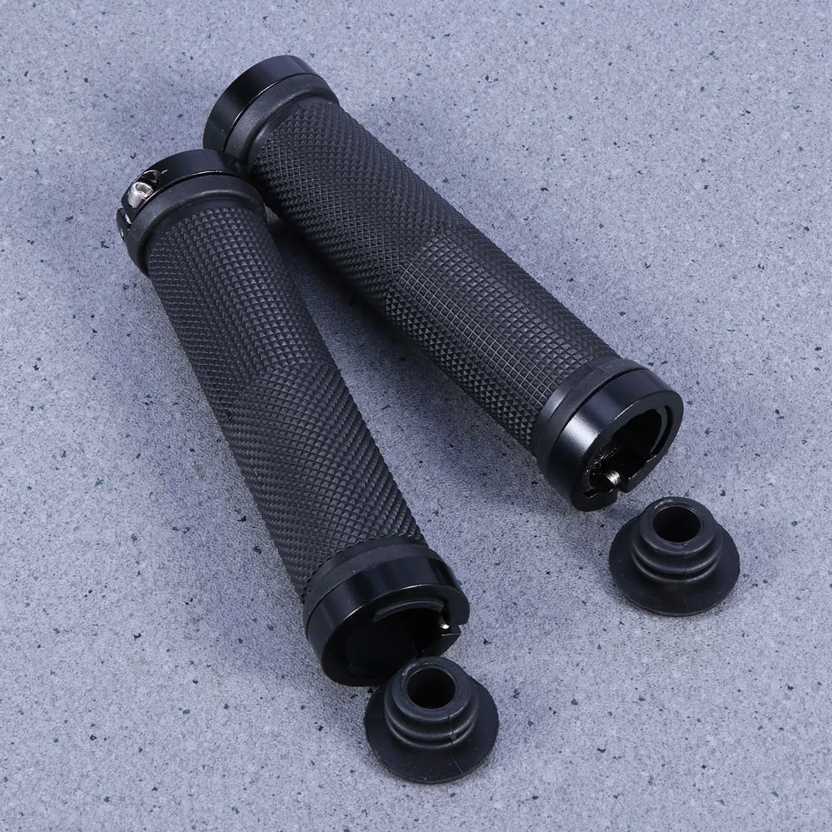 

A Pair Of Mountain Bike Handle Sleeve Set Double Lock Aluminum Alloy Antiskid Ergonomic Soft Grip Granular Design For Standard