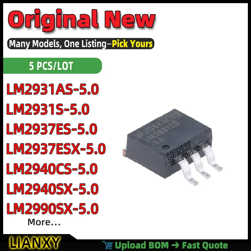LM2940SX-5.0 LM2940CS-5.0 LM2937ESX-5.0 LM2937ES-5.0 LM2990SX-5.0 LM2931AS-5.0 LM2931S-5.0 LM2931ASX-5.0 TO-263-4 32B MCU New