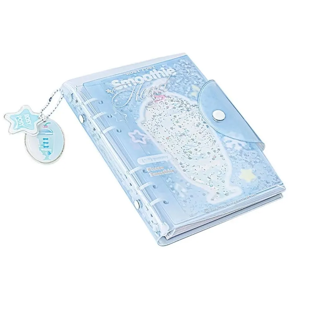 

Portable 6 Binder Ring Notebook Frosty Series Exquisite PVC Notebook Button Design Loose-leaf Schedule Book Daily Planning