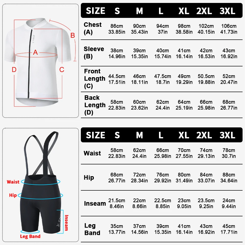 X-TIGER Men\'s Cycling Bib Jersey Set 2024 Cycling Jersey Man Bike High Quality Breathable Cycling Shirt Summer Sport Shorts