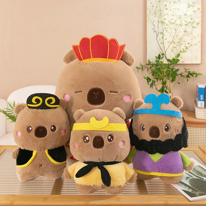 50cm Cute Capybara Monkey King Plush Toy Cartoon Stuffed Animal for Kids Birthday Xmas Gift Soft Cuddly Doll Collectible