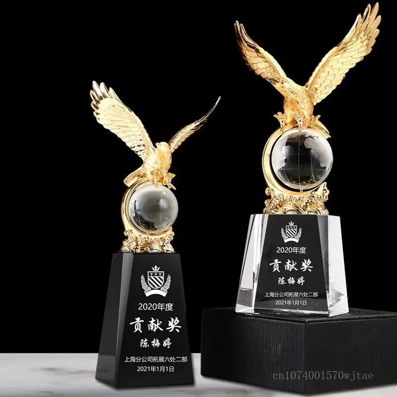 

Индивидуальный высококачественный металлический трофей Eagle Plus с кристаллами, награда за ежегодное собрание, сувенир, распродажа, украшение дома, гравировка, новый, 1 шт.
