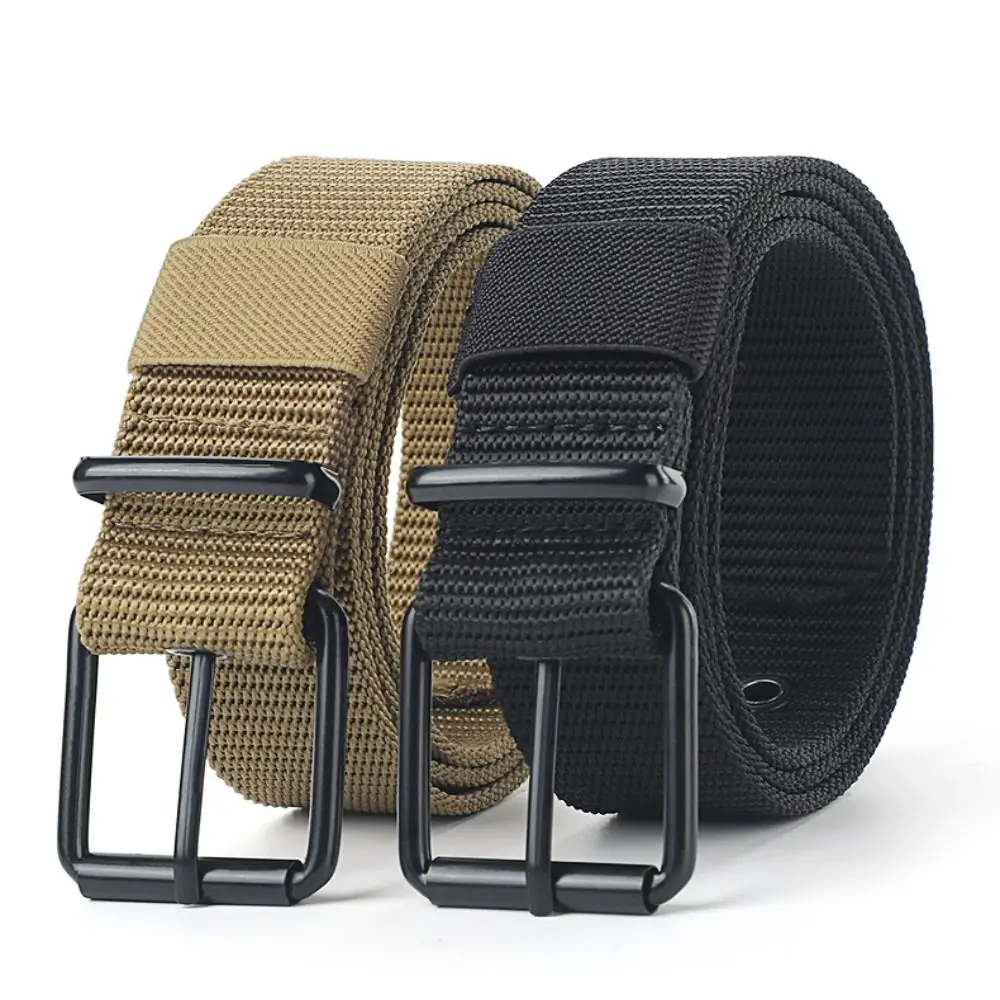

Simple Nylon Canvas Braided Belt Durable Luxury Design Casual Pin Buckle Waistband Weave Waist Band For Man