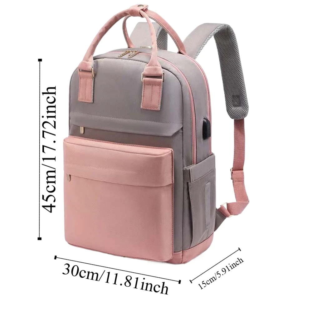 Zaino per laptop in tessuto Oxford Zaino da viaggio di grande capacità da 16 pollici con porta USB Borsa da scuola di grande capacità per la prevenzione dei graffi