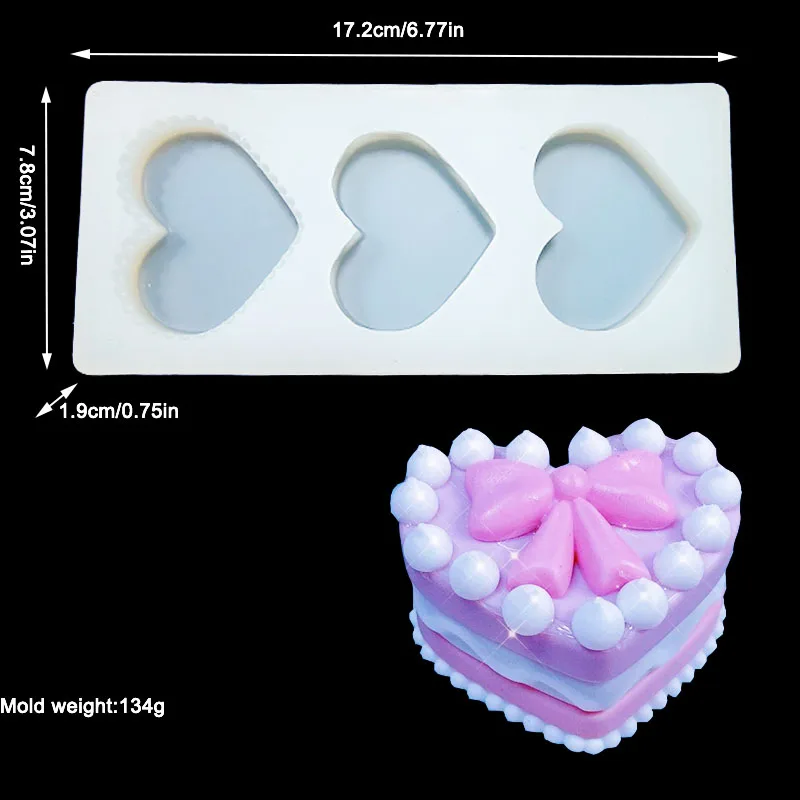 DIY Cream Cake Heart Round Coffin Shaped Silicone Resin Mold Jewelry Mold Jewelry Accessories
