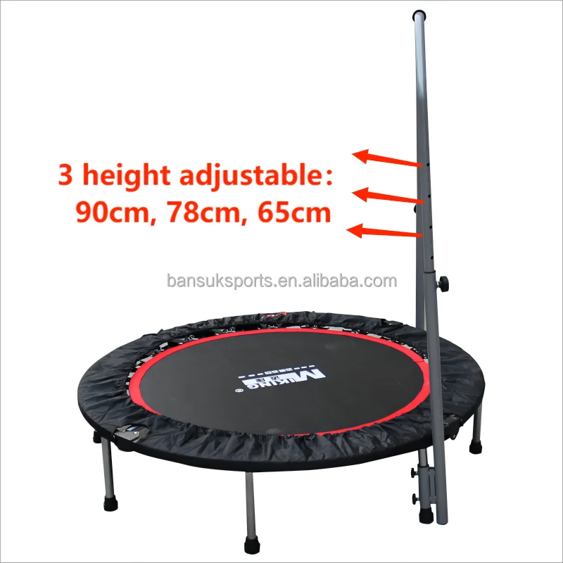 Foldable Mini Trampoline for Adults Kids Indoor with Adjustable Handle  Fitness Trampoline Home GYM Equipment