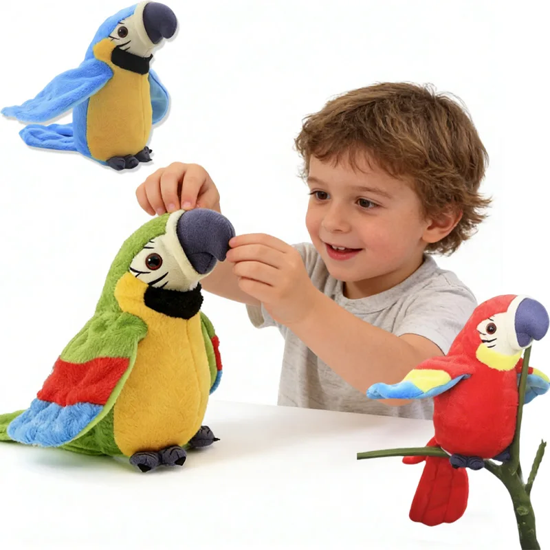 84266415542 Mluvící papoušek Papoušek Opakujte, co íkáte Plyšová hračka Vycpané zvíe Elektron yay nahrávání Animovan pt