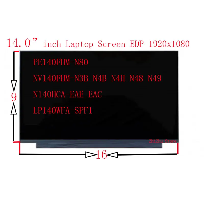 14.0Inch  Laptop LCD Screen LP140WFA-SPD1 SPD2 B140HAN04.0 For Lenovo ThinkBook 14s 14-IML V14 G1 ideapad S540-14API 3-14 30pin