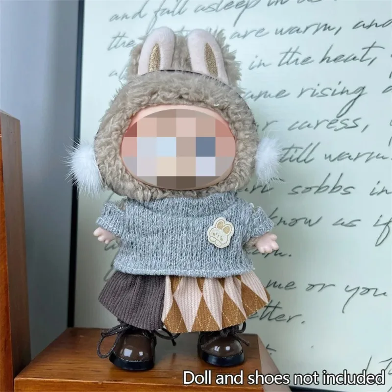 ل Labubu 17 سنتيمتر مجموعة ملابس عالية الجودة مجموعة أنماط متعددة إكسسوارات دمي ملابس Labubu