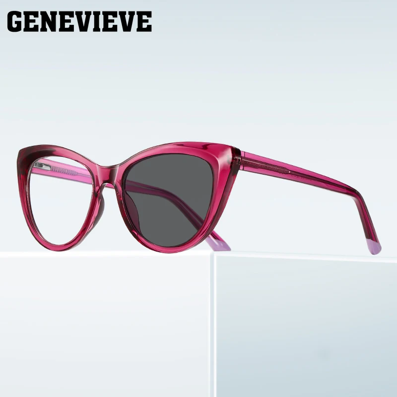 جنيف بسيط عين القط تصميم الأزياء النظارات النسائية المضادة للضوء الأزرق النظارات اللونية وصفة طبية قابلة للتخصيص #2