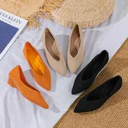 2023 new women's high heels slope heel anti slip wear-resistant fashion soft breathable comfortable rubber sole 42 / 43 large