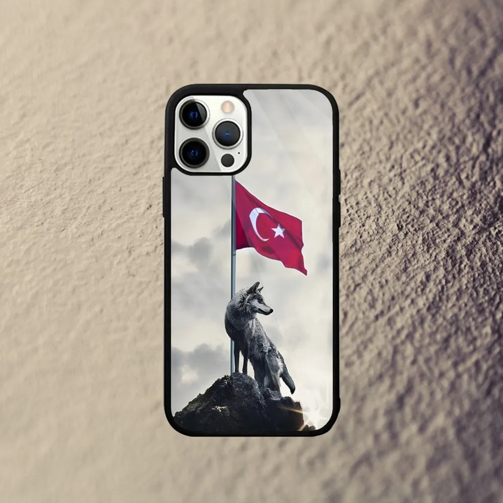 Turk Wolf Turkey Flag Phone Case For iPhone 16,15,14,13,12,11,Plus,Pro,Max Mini Magsafe Magnetic Wireless Charging