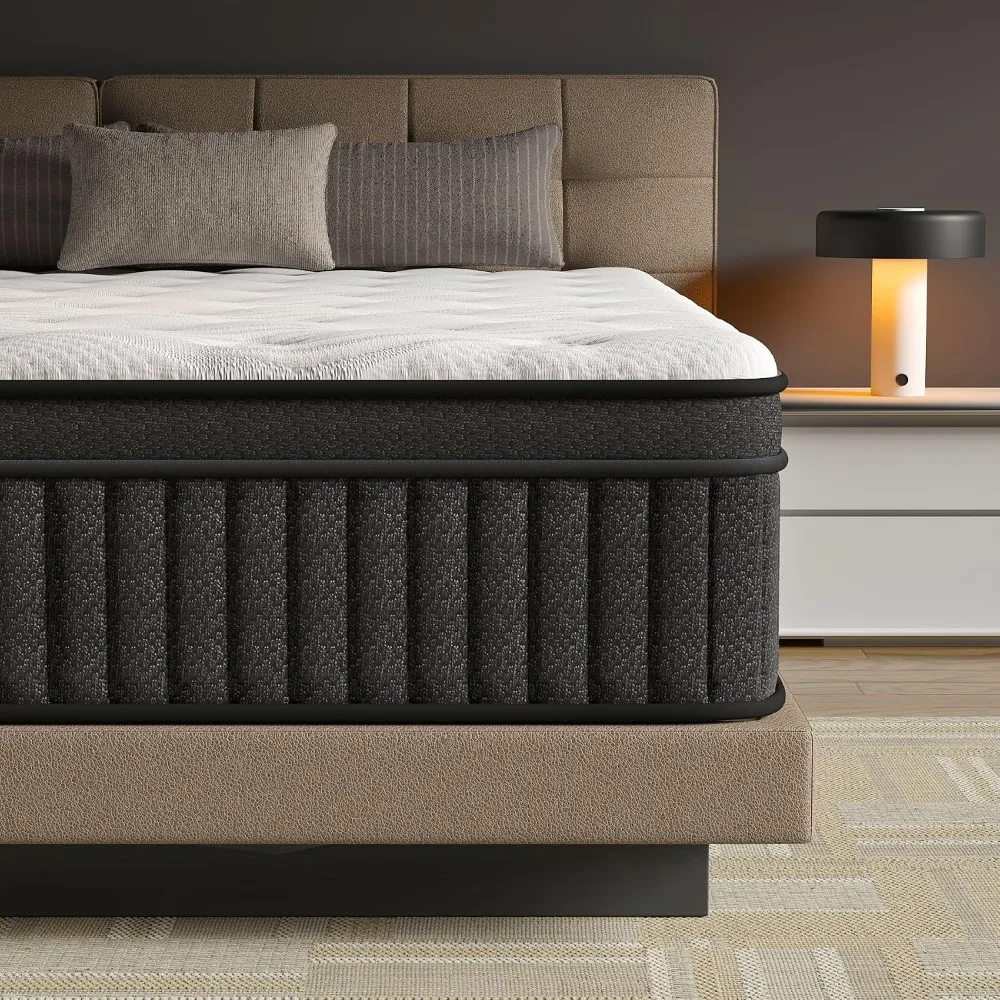 Queen Mattress, 12 Inch Queen Hybrid Mattress in a Box, Upgrade Individually Pocket Springs, Medium Firm, Customized