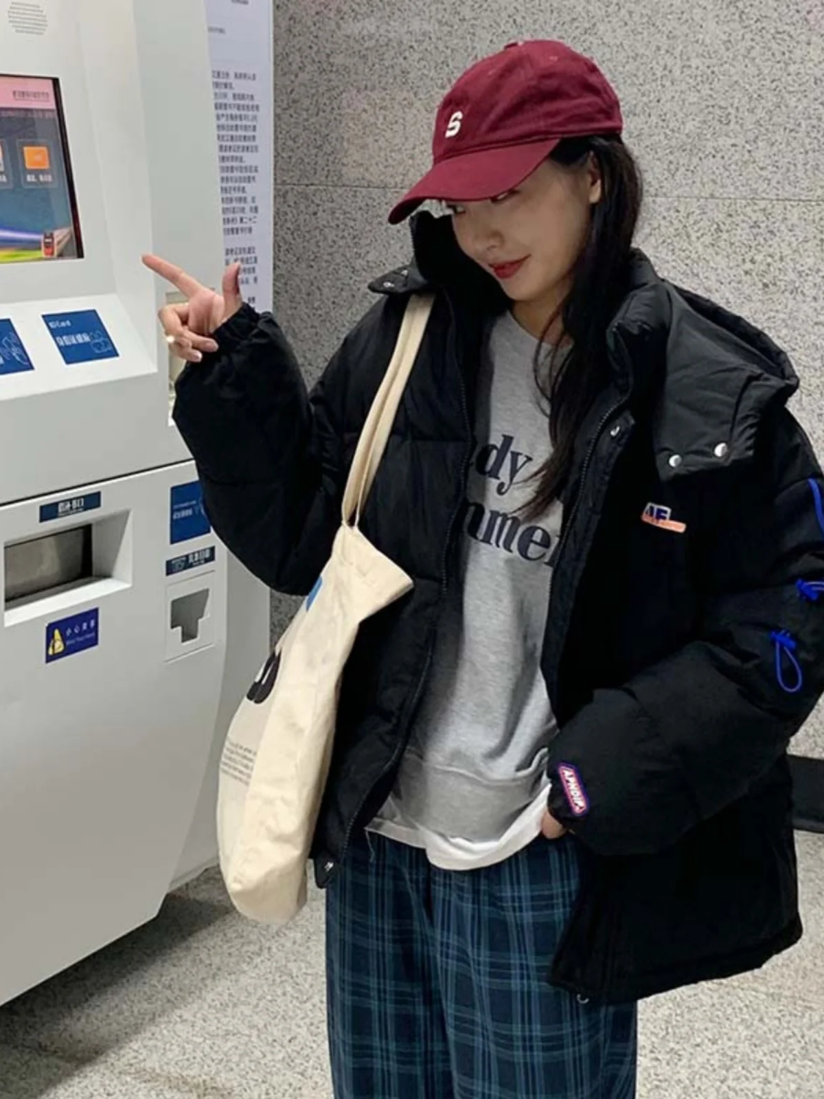 

Женская хлопковая куртка Lazy Sle свободного кроя в корейском стиле, мягкая зимняя куртка для студентов, однотонная, на молнии