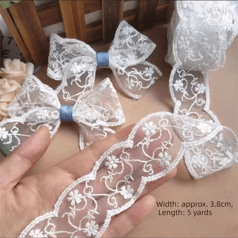 5 Yards Pure Cotton Sewing Trim DIY Craft Accessory White Flowers Lace Trim Multi-size Decor Ribbon Lace Trim Ribbon Latin Dress view 5
