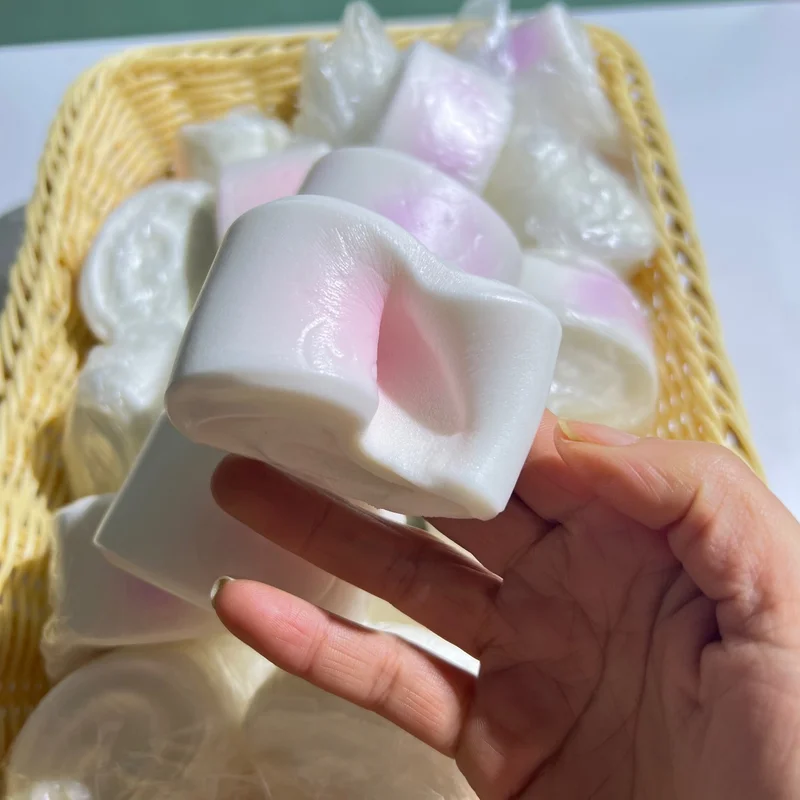 طابا Squshy الثلاثي Kawaii بولي Milk الحليب عبق الخبز الحلوى الكرتون زهرة لفة سكين قطع على البخار كعكة ضغط لعبة أطفال هدية عيد