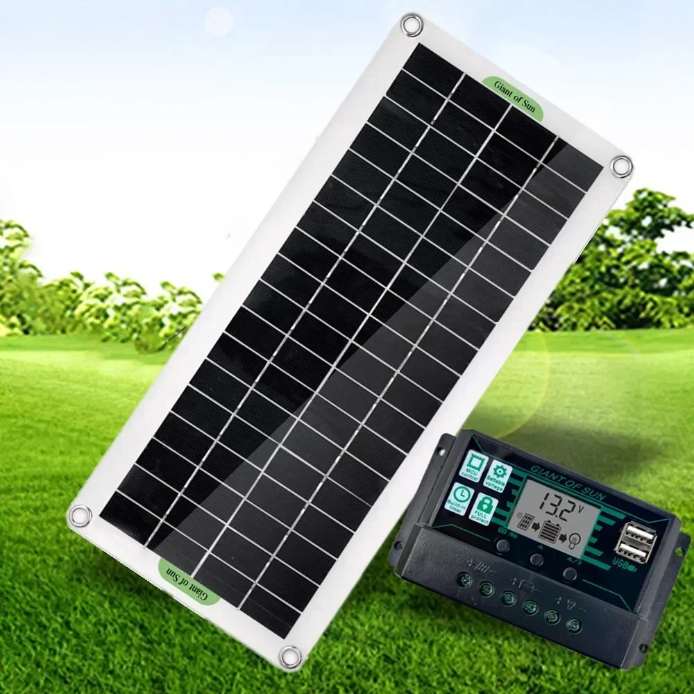 RZ 500W Flexible Solar Panel 12V Battery Charger Dual USB With 10A-100AOutdoor waterproofing Solar Cells  for Phone Car Yacht RV