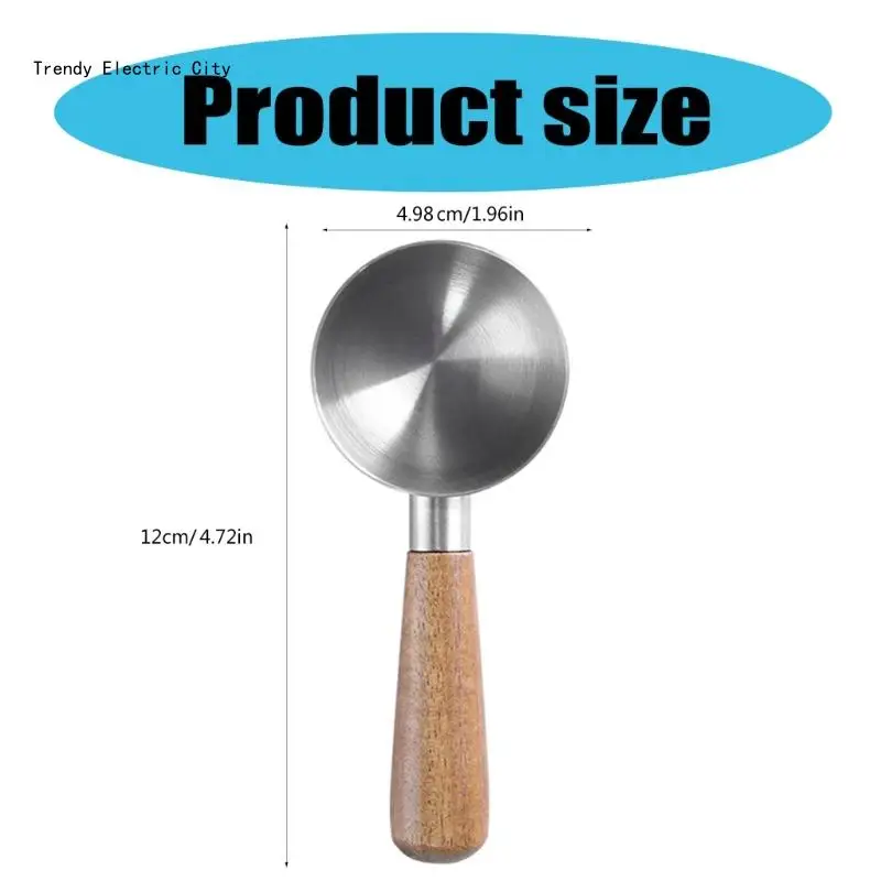 ملعقة قهوة مريحة مقبض خشبي ملعقة قياس مريحة للمطبخ أواني القهوة ملعقة مسحوق القهوة للقهوة R9CD