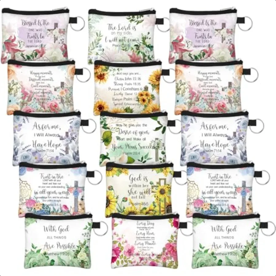 

Sweetude 30 Pcs Christian Small Coin Purse for Women Bulk Church Gift Mothers Day Gifts Inspirational Bible Verse Religious Coi