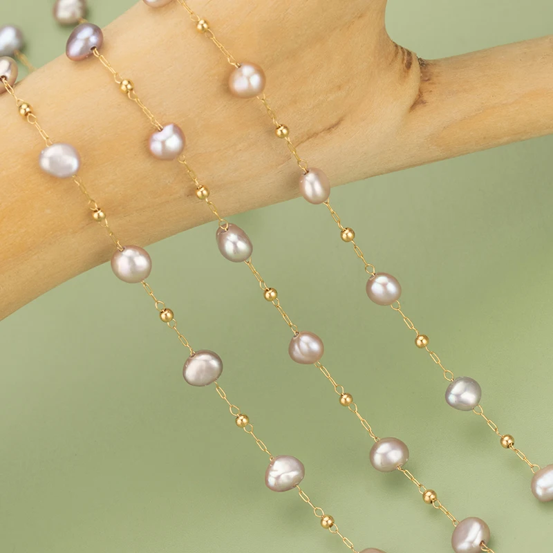 assoonas C323, Kette, Edelstahl, nickelfrei, Naturperle, handgefertigt, Schmuckzubehör, DIY Armband Halskette, 1m/Stück – Detail 7