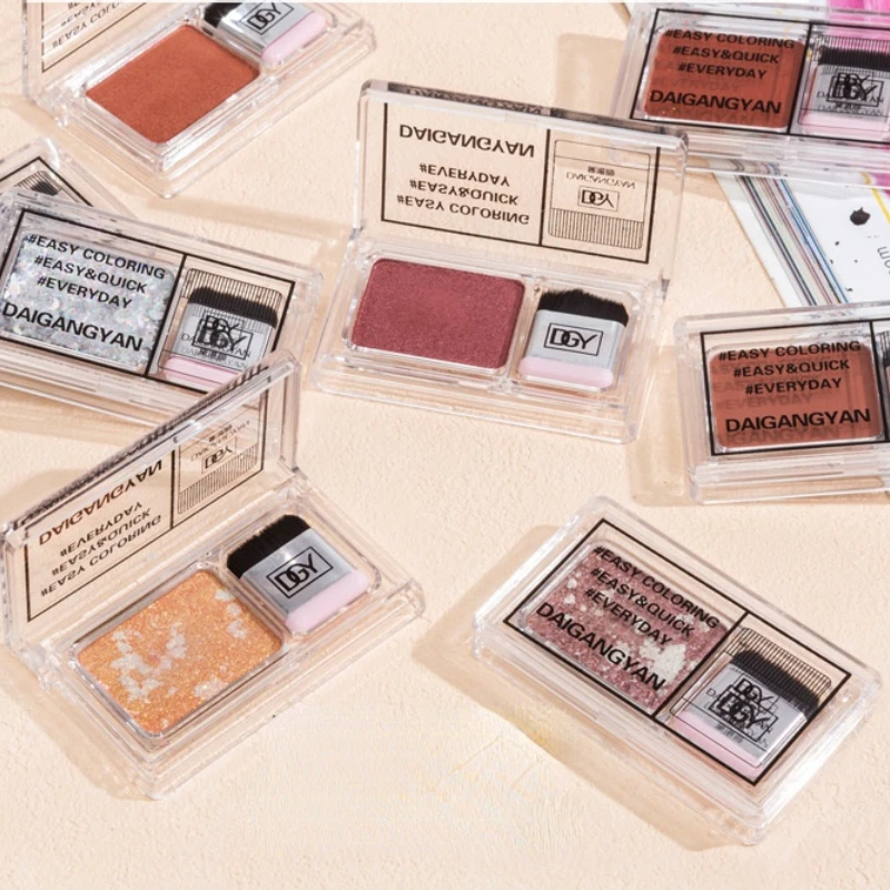 1Pc スパンコールモノクロアイシャドウメイクアップパレットブラシ付きマッシュポテトアイグリッターパウダー怠惰なシマーアイシャドウクリームメイクアップ