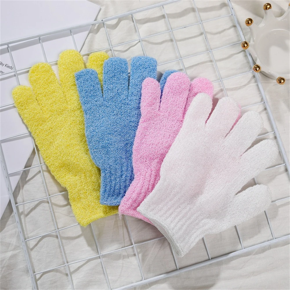 Guantes de baño con cinco dedos, toalla de ducha para el hogar, exfoliante, lavado corporal, suministro para el hogar para niños, toallita elástica,