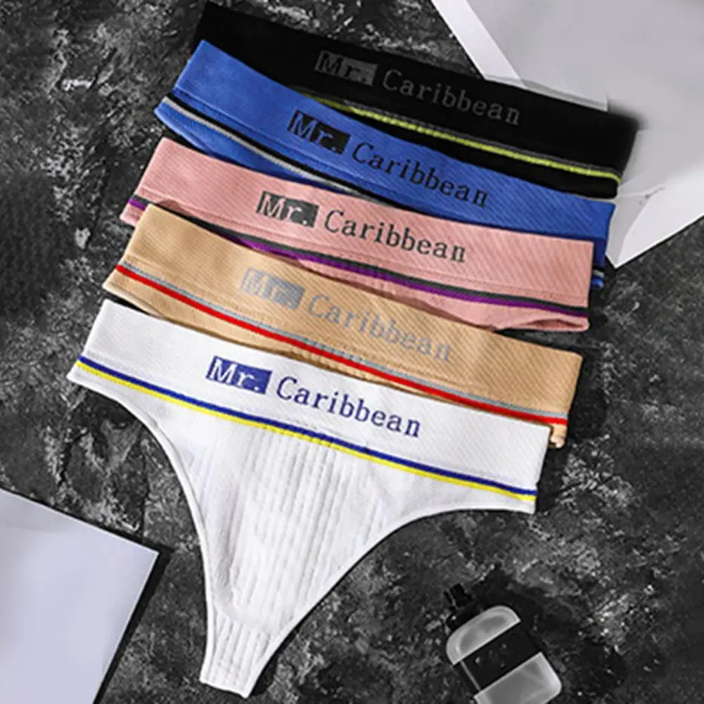 Men Panties Low Waist Sexy Men Briefs Close Fit Elastic Seamless Stretch Alphabet Underpants For Home