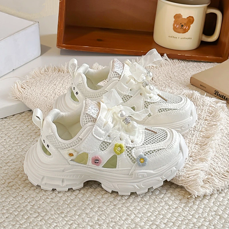 

Boys Daily Outdoor Summer Shoes Hollow Mesh Breathable Flexible Sole Anti Slip Wearproof Toe Protection Sneakers