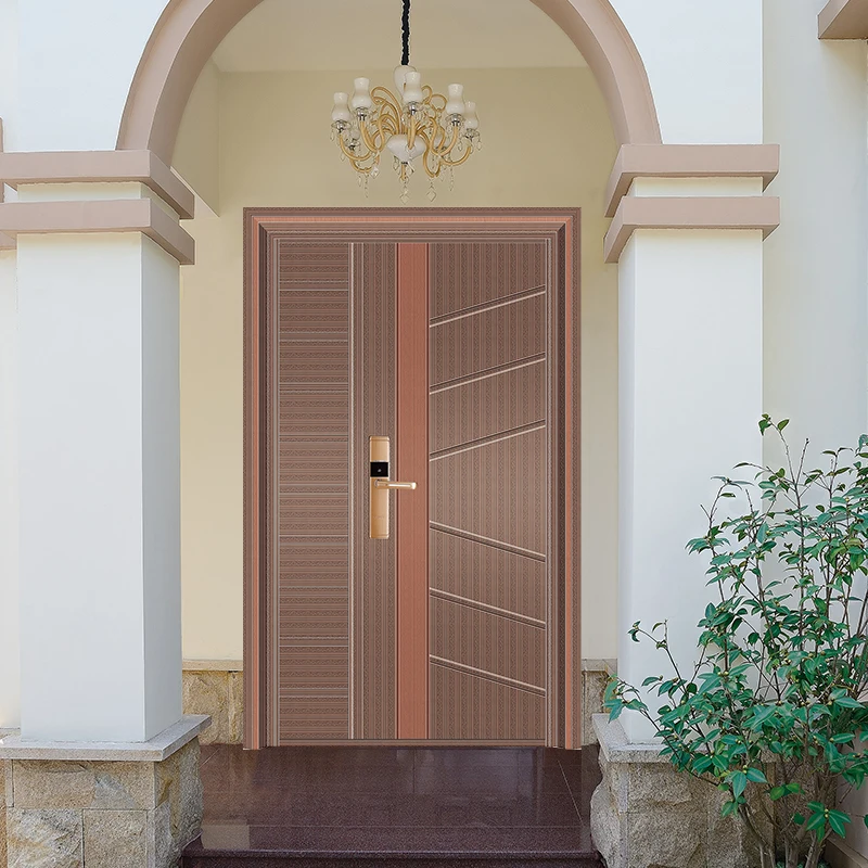 

Modern Large Villa Entrance Stainless Steel Safety Door Simple Design for Living Room Outdoor Anti-Theft Feature