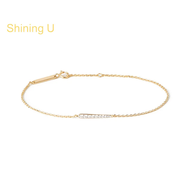 Shining U 925 Sterling Silver Row High Carbon Diamond Bracelet for Women Fine Jewelry Summer