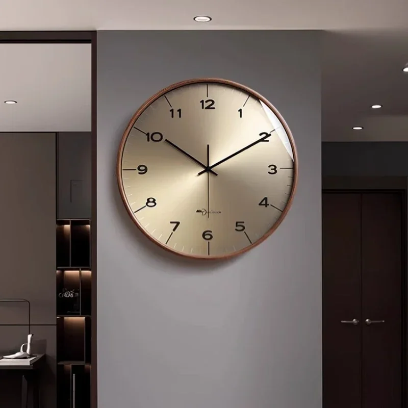 Luxury Light Simple Solid Wood Wall Clock Home Decor Items Room Decoration Cheap Living Room Kitchen Bedroom Wall Clocks
