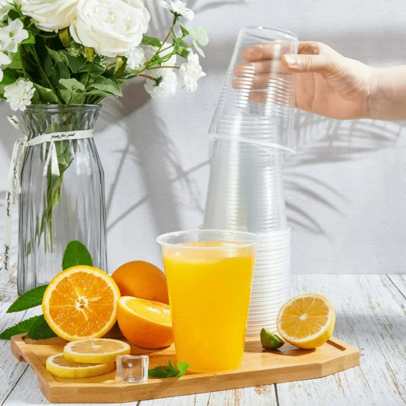 50/100PCS Disposable Transparent Plastic Cups Kitchen Utensils for Party Birthdays Coffee Cold Drinks Fruit Containers view 4
