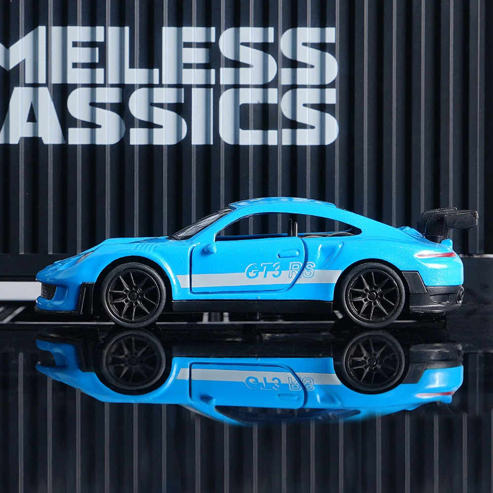 Retro GT3 RS Diecast Car, Blue Alloy Sports Vehicle Model, Collectible Desktop Decor, Ideal Gift for Car Collectors ﻿ image 5