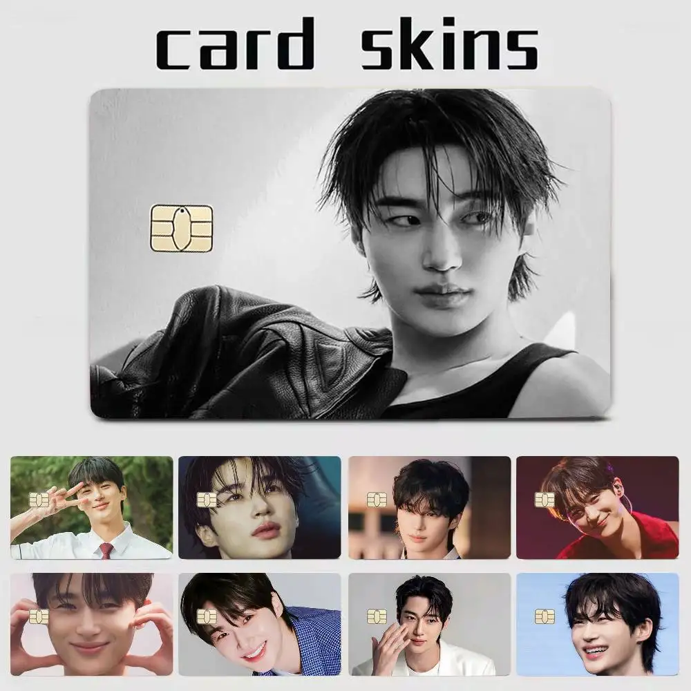 

B-Byeon Woo Seok Actor 4pcs 1Set HD Waterproof Card Skins Protective Stickers for Credit Bank Game Cards