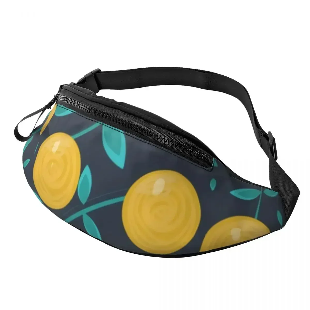 

Oranges Leaves Waist Bag Fruit Vintage Print Pattern Polyester Waist Pack Fishing Woman Bag
