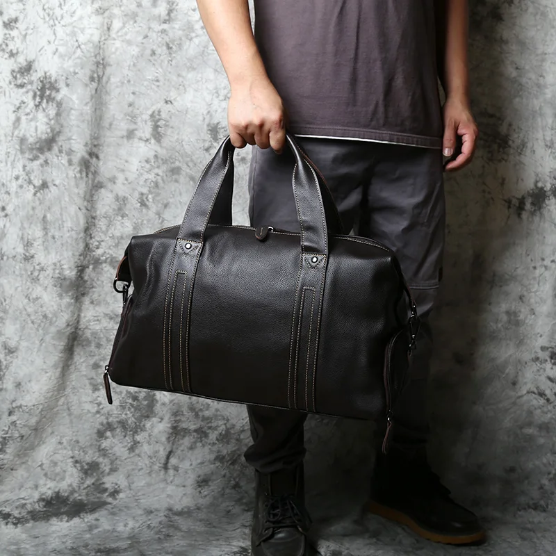 NZPJ Vintage Leder Männer Reisetasche Natürliche Rindsleder Handtasche Lässig Schulter Messenger Computer Tasche Große Kapazität Gepäck Tasche – Detail 4