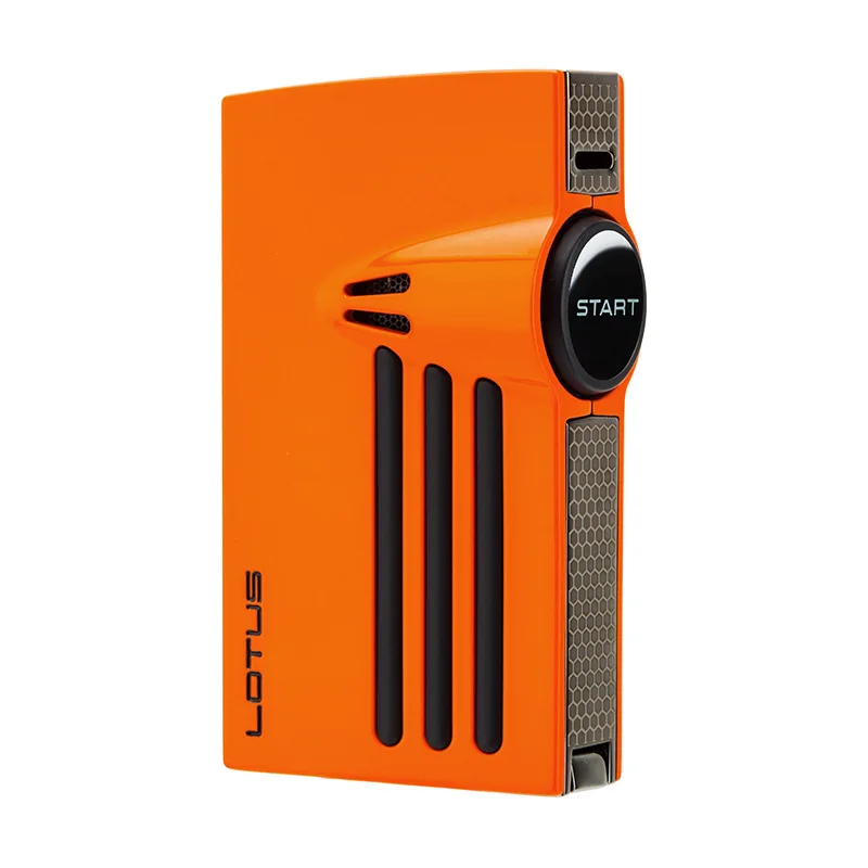 

LOTUS прикуриватель из цинкового сплава, корпус, двойной синий пламя, ветрозащитный фонарик, встроенный дырокол для сигар, многоразовая бутановая зажигалка для сигар