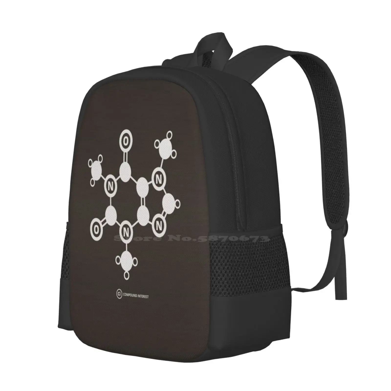 Backpacks For School Teenagers Girls Travel Bags Coffee Science Chemistry Molecule