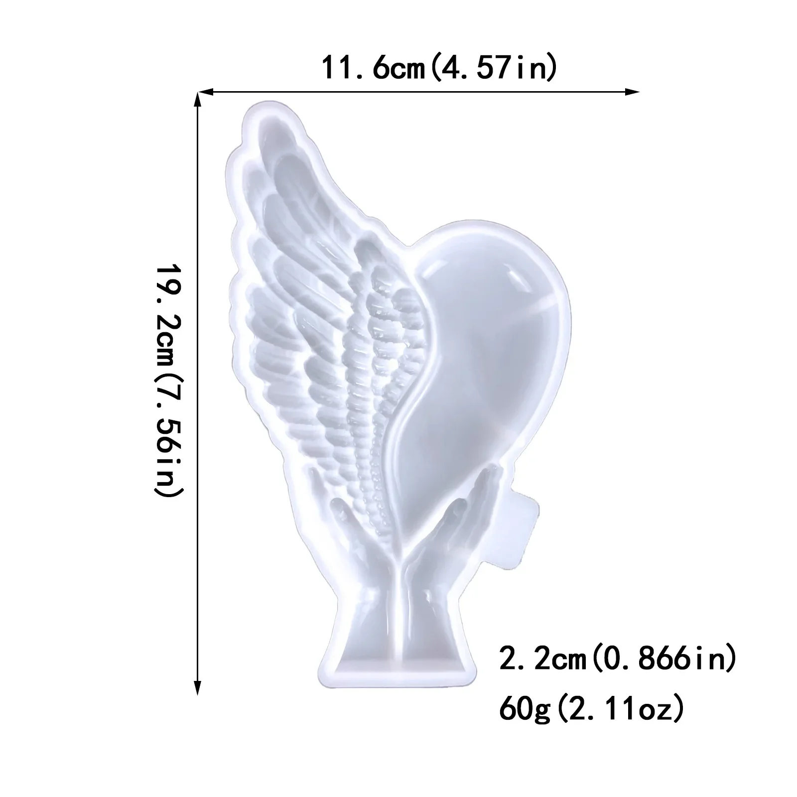 Love Wings Silicone Mold, Resin Decoration, Wall Sticker, Pendant, Semi-three-dimensional Holding Wings, Epoxy Mold