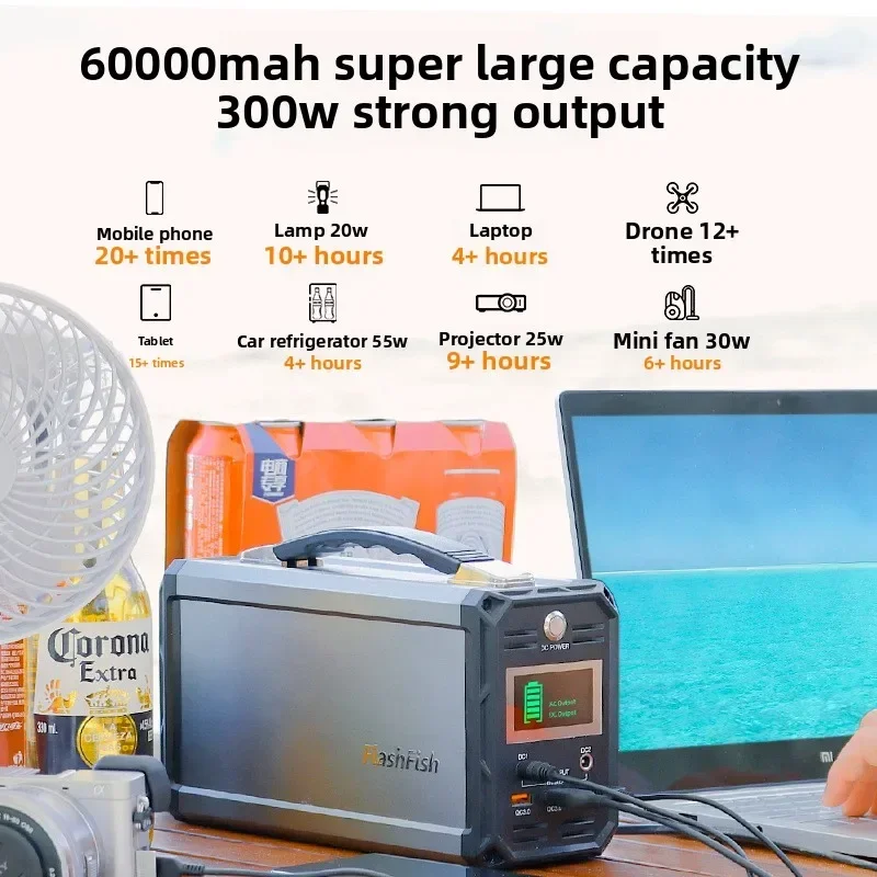 Nieuw Voor Camping Drone Laptop Supply RV 222WH Emergency Solar Generator Batterij Power Bank 60000mAh Draagbare Power Station