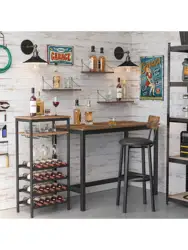 Portabottiglie VASAGLE: 20 bottiglie con portabicchieri, cantina, cucina, sala da pranzo, stile industriale, 50x32x100 cm